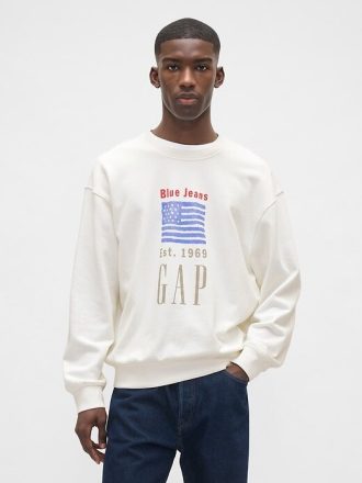 Sudadera extragrande de felpa francesa de peso pesado con logotipo