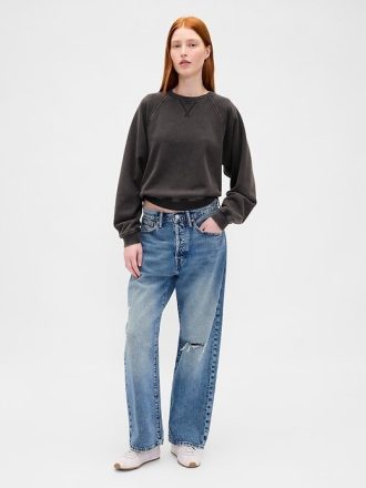 Sudadera raglán de felpa francesa de peso pesado
