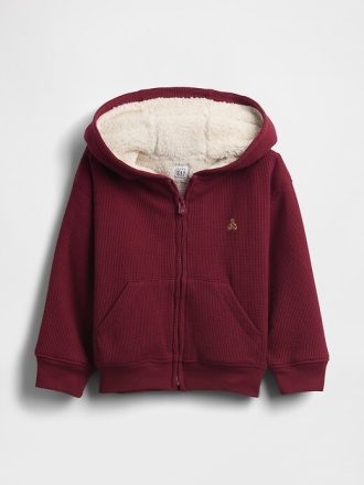 Sudadera térmica con cremallera y forro de sherpa para bebés y niños pequeños