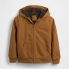 Sudadera vaquera con capucha de lona y forro de sherpa para niños Sudadera vaquera con capucha de lona y forro de sherpa para niños