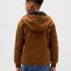 Sudadera vaquera con capucha de lona y forro de sherpa para niños Sudadera vaquera con capucha de lona y forro de sherpa para niños