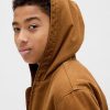 Sudadera vaquera con capucha de lona y forro de sherpa para niños Sudadera vaquera con capucha de lona y forro de sherpa para niños
