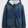 Sudadera vaquera con capucha y forro de sherpa para niños Sudadera vaquera con capucha y forro de sherpa para niños
