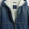Sudadera vaquera con capucha y forro de sherpa para niños Sudadera vaquera con capucha y forro de sherpa para niños