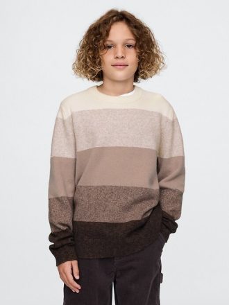 Suéter de cuello redondo a rayas CashSoft para niños