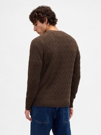 Suéter de punto trenzado de mezcla de lana merino