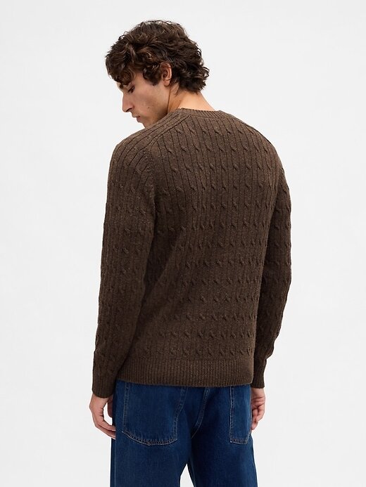 Suéter de punto trenzado de mezcla de lana merino Suéter de punto trenzado de mezcla de lana merino