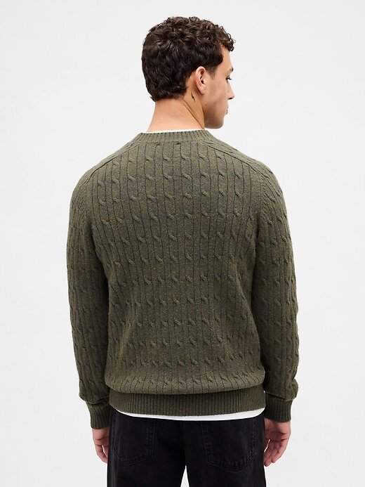 Suéter de punto trenzado de mezcla de lana merino Suéter de punto trenzado de mezcla de lana merino