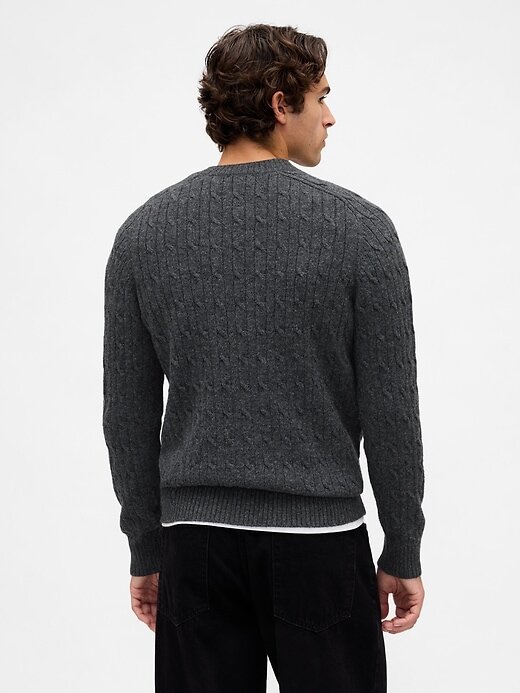 Suéter de punto trenzado de mezcla de lana merino Suéter de punto trenzado de mezcla de lana merino