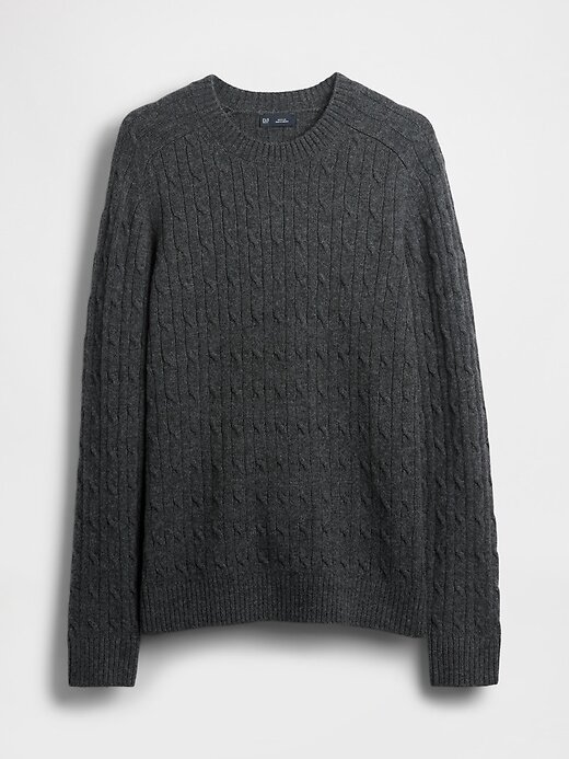 Suéter de punto trenzado de mezcla de lana merino Suéter de punto trenzado de mezcla de lana merino