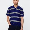 Suéter polo de crochet texturizado Suéter polo de crochet texturizado