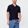 Suéter polo de crochet texturizado Suéter polo de crochet texturizado