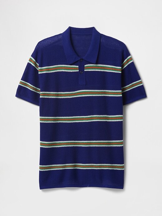 Suéter polo de crochet texturizado Suéter polo de crochet texturizado