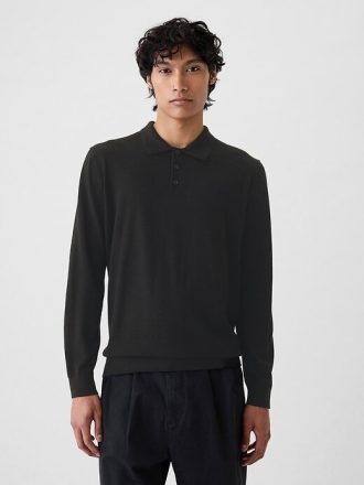 Suéter polo de merino