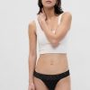 Tanga de algodón orgánico elástico con ribete de encaje Tanga de algodón orgánico elástico con ribete de encaje
