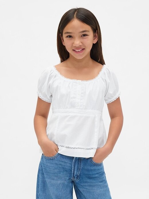 Top ajustado con mangas abullonadas para niños Top ajustado con mangas abullonadas para niños