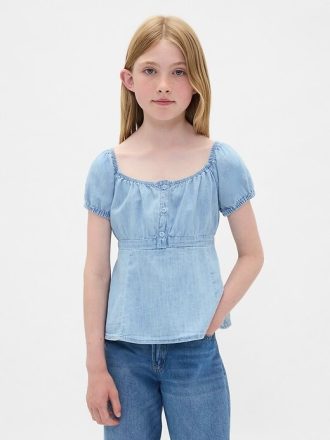 Top babydoll de mezclilla para niños