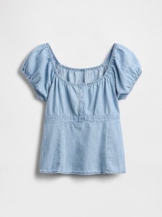 Top babydoll de mezclilla para niños