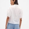 Top con cuello y mangas abullonadas Top con cuello y mangas abullonadas