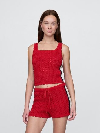 Top corto de crochet 100 % algodón