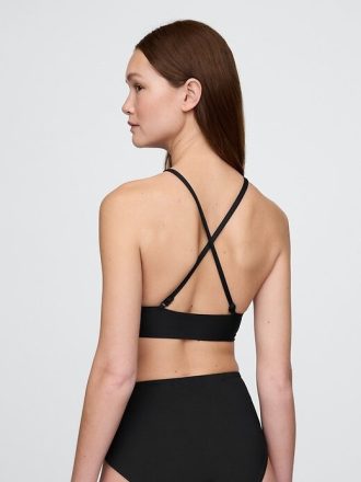 Top de bikini de cuello alto