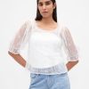 Top de tul transparente bordado Top de tul transparente bordado