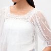 Top de tul transparente bordado Top de tul transparente bordado