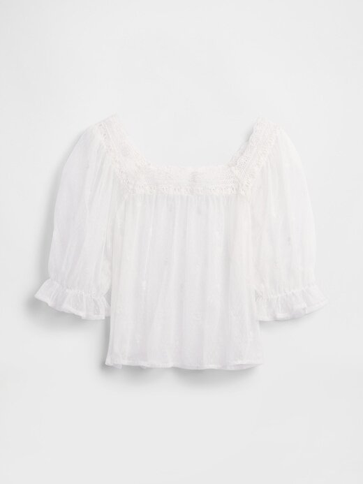 Top de tul transparente bordado Top de tul transparente bordado