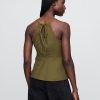 Top halter bordado en mezcla de lino
