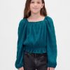 Top peplum arrugado para niños
