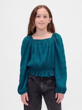 Top peplum arrugado para niños