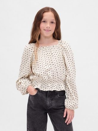 Top peplum arrugado para niños