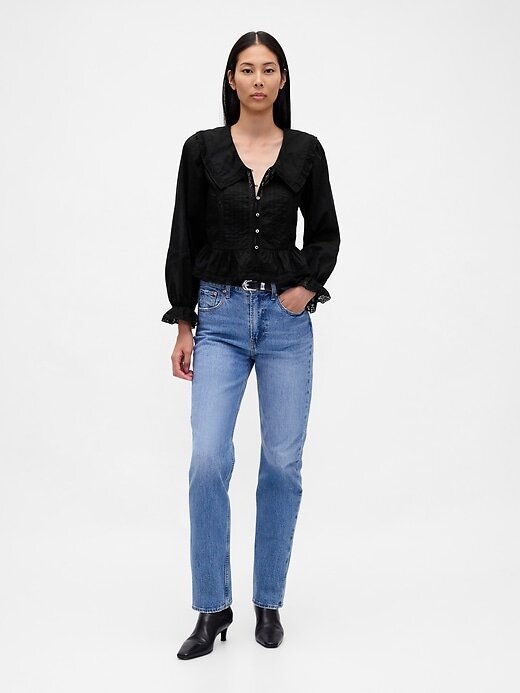 Top peplum con cuello en V Top peplum con cuello en V