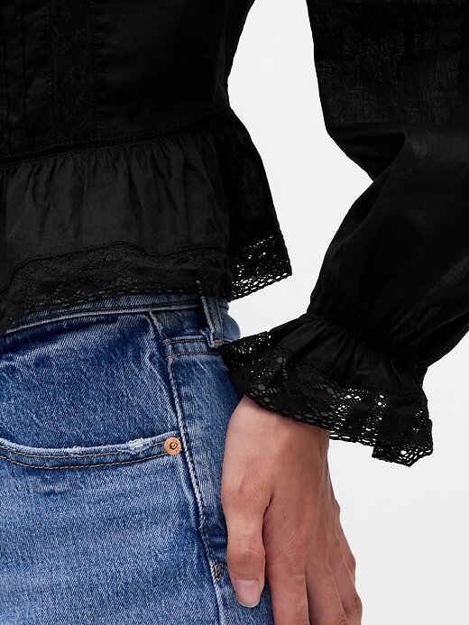 Top peplum con cuello en V Top peplum con cuello en V
