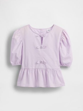 Top peplum con mangas abullonadas para niños