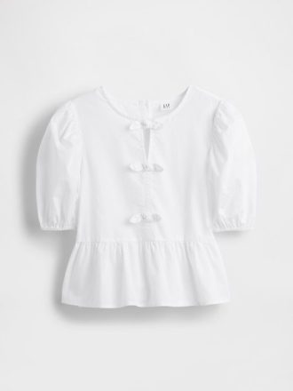 Top peplum con mangas abullonadas para niños