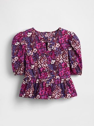Top peplum con mangas abullonadas para niños