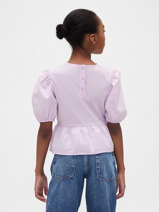Top peplum con mangas abullonadas para niños Top peplum con mangas abullonadas para niños