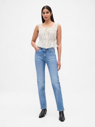 Top peplum con ribete de encaje