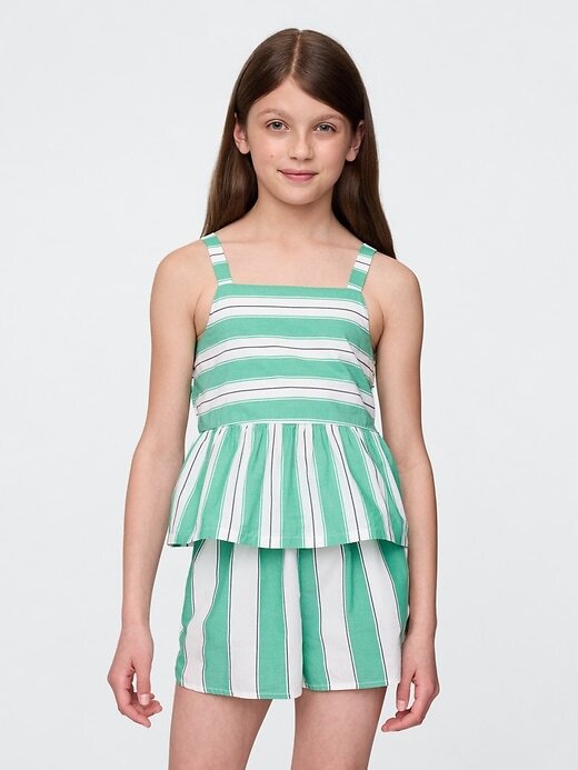 Top peplum de popelina para niños Top peplum de popelina para niños