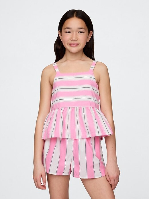 Top peplum de popelina para niños Top peplum de popelina para niños