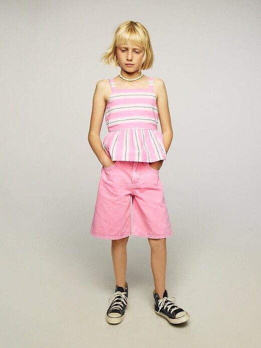 Top peplum de popelina para niños Top peplum de popelina para niños