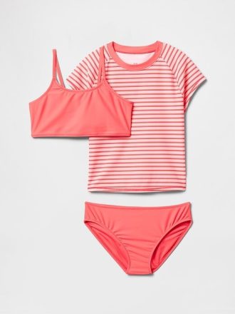 Traje de baño de tres piezas con protección contra erupciones para niños