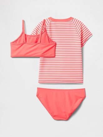 Traje de baño de tres piezas con protección contra erupciones para niños