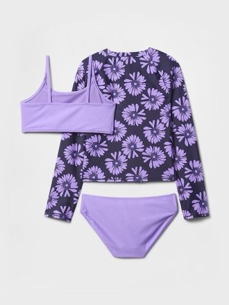 Traje de baño de tres piezas con protección contra erupciones para niños