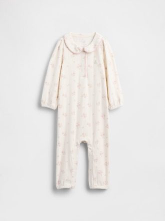 Traje de baño de una pieza sin pies de pointelle hilado suave para bebé