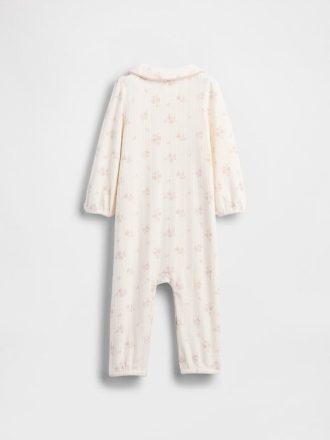 Traje de baño de una pieza sin pies de pointelle hilado suave para bebé