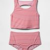 Traje de baño tankini de dos piezas con recortes para niños