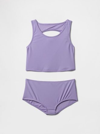 Traje de baño tankini de dos piezas con recortes para niños
