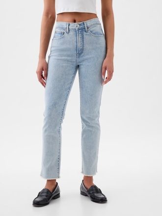 Vaqueros ajustados vintage de tiro alto